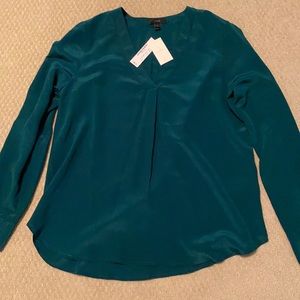 Posh Silk Green J Crew Blouse • Never Worn